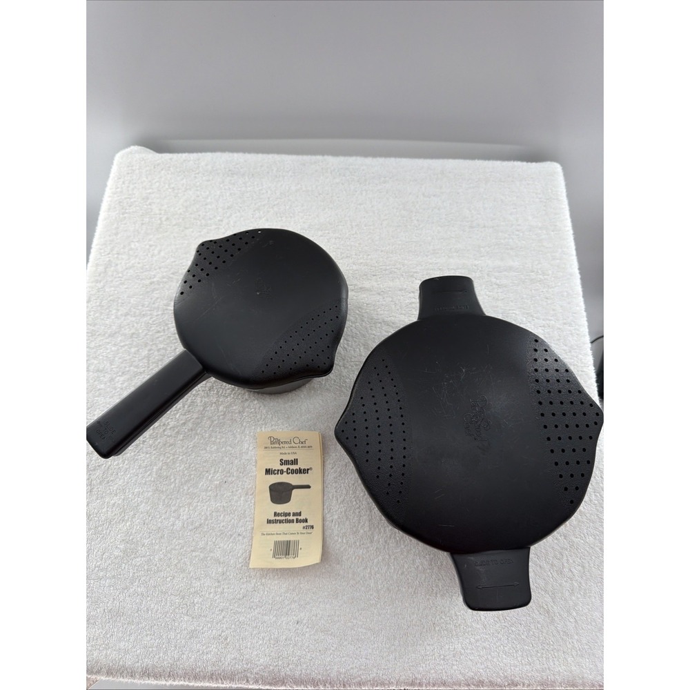Set of 2 Pampered Chef Micro Cooker Micowave 1 & 2 Quart 4 & 8 Cups